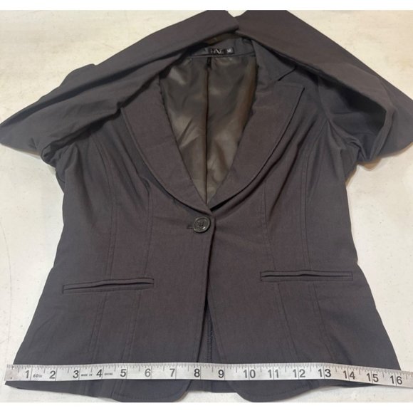 Have Brand Solid Gray Blazer Jacket Long Sleeve Cotton Blend Women's Size M - Picture 12 of 16